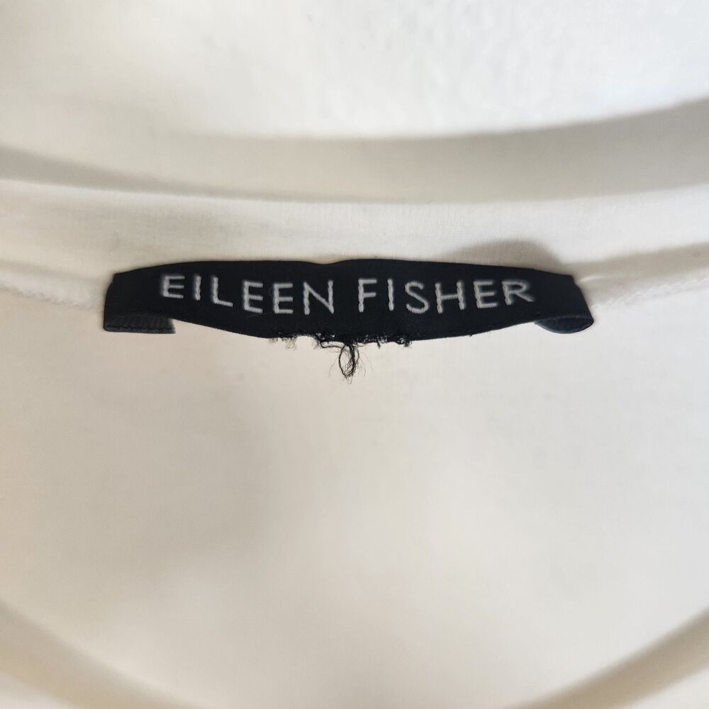 EILEEN FISHER White Loose Fit Tank Top LARGE (?) Size Tag Missing - Picture 2 of 8